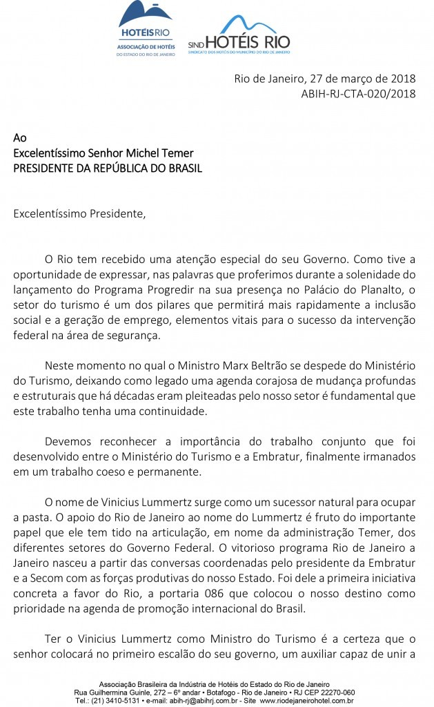 ABIH-RJ-CTA-020-2018 - Carta ao Presidente da República Michel Temer-1