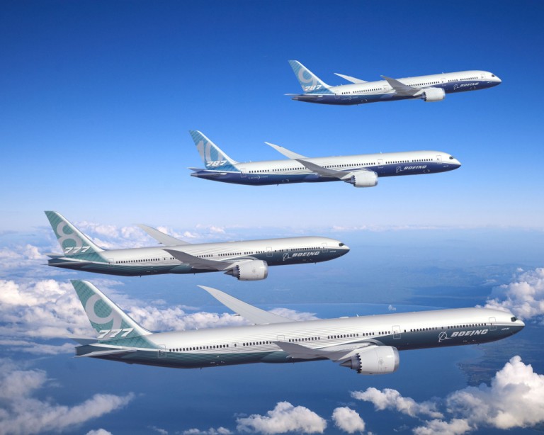 Boeing prevê entrega de quase mil aeronaves a menos nos próximos anos 1 BOEING-FAMILY-B787-B777-768x614