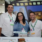 Carlos Antunes e Diego Lopes, da Alitalia, e Mirella Morici, da Enit