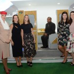 Cibele Brandão, Sheila Gerstler, Tatiana Hiromi, Daniela Ferreira e  Stephane Perard, diretor geral da Emirates para o Brasil