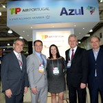 Fernando Santos, presidente da Aviesp, Mario Capriolli, da Azul, Juliana Assumpção, da Aviesp, Edmar Bull, da Copastur, e Antônio Américo, da Azul