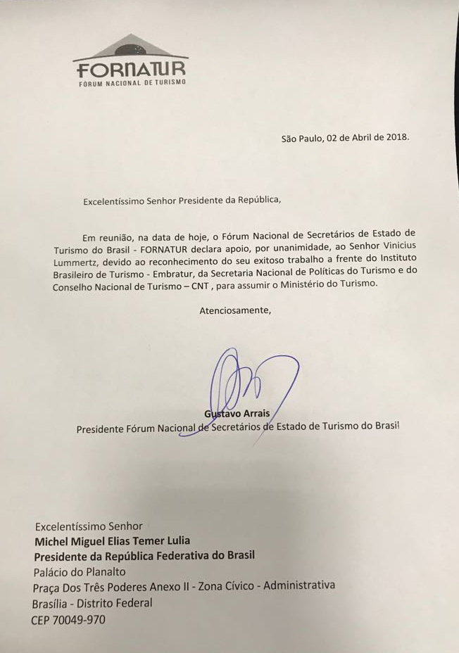 Trade faz campanha para Vinicius Lummertz assumir Ministério do Turismo 4 IMG-20180403-WA0002