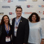 Jane Terra e Patrick Yvars, do Visit Orlando, e Jussara Haddad, do Visit USA