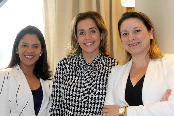 Rede Bourbon planeja crescer 50% e chegar a 30 unidades até 2019 1 Tatiane Marques, Adriana Cardoso e Haline Paniogua, da rede Bourbon