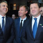 Camilo Santana, governador do CE, Jean-Marc Poucheol, diretor da Air France-KLM para América do Sul, e Pieter Elbers, CEO da KLM