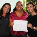 Driellen Ribeiro, do CWT, com Adriana Machion e Maja Gvozdenovic, do Meliá, ganhou diárias para o Paradisus Palma Real, em Punta Cana