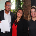 Jessica Melo, da Souza Cruz, com Leopoldo Monteiro e Talita Moran, do Meliá, ganhou diárias para o Tryp Nações Unidas
