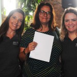 Sandra da Lucca com Adriana Machion e Talita Moran, do Meliá, ganhou diárias para o Meliá Ibirapuera