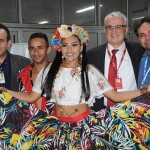 Comitiva do Pará formada pelo secretário de Turismo do Pará, Ciro Góes, e pelo superintendente do Aeroporto de Val de Cans, Fábio Rodrigues, com Tarcísio Gargioni, da Avianca