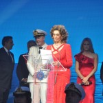 Sophia Loren, madrinha da MSC, fez discurso desejando boa sorte ao navio