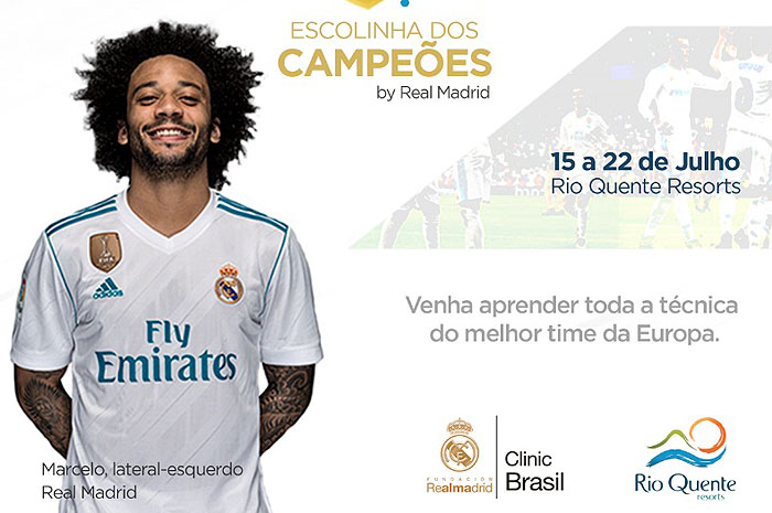 Rio Quente Resorts terá escolinha de futebol do Real Madrid Rio Quente Resorts oferece escolinha de futebol do Real Madrid nas férias de julho
