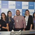 Claudia Silva, Nara Abreu, Alzira Ribeiro, Mariana Trevizan e Gabriela Cicone, da Copa Airlines, com o influenciador digital Victor Costa