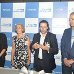Emerson Sanglard discursa ao lado de Denise Carrá, secretária adjunta de Turismo do Ceará, Sabine Trenk, da Fraport, e Régines Medeiros, secretário de Turismo de Fortaleza Emerson Sanglard discursa ao lado de Denise Carrá, secretária adjunta de Turismo do Ceará, Sabine Trenk, da Fraport, e Régines Medeiros, secretário de Turismo de Fortaleza