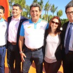 Roberto Vertemati, do Beto Carrero, Tufi Michreff Neto, secretário de Turismo de SC, Rogério Siqueira, presidente do Beto Carrero, Julie Freeland, da Matel, e Vinicius Lummertz, ministro do Turismo