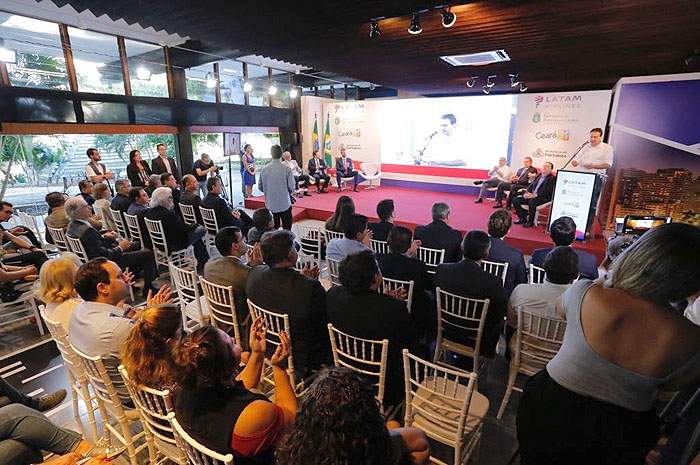 Latam e Ceará comemoram novos voos para o destino Evento Latam e Ceará em Fortaleza - crédito: José Wagner/Governo do Ceará