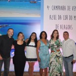 Alan França, Julia Meira, Izabella Lessa e Ricardo Bezerra, da Azul Viagens, com Graziella Fritscher, da Secretaria de Turismo de Maceió, e Teresa Bandeira, diretora executiva da ABIH-AL