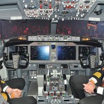 Cabine de comando da aeronave e seus pilotos