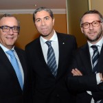 Filippo La Rosa, cônsul da Itália em SP, com Dario Rustico e Mario Alovisi, da Costa Cruzeiros