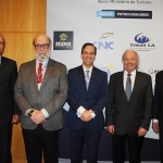 Gilberto Menezes, da Contermas, Flávio Brancato, da Concais, Adrian Ursilli, da MSC, Julio Tedesco, da Atracadouro Barra Sul, e Luiz Antonio Cerqueira, do Píer Maua