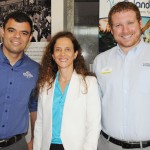 Jane Terra, do Visit Orlando, com Renato Gonçalves, da Universal, e Felipe Timerman, do SeaWorld