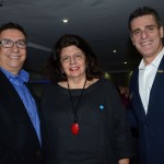 Leo Salazar e Patrick Yvars, do Visit Orlando, com Jussara Haddad, do Consulado Americano
