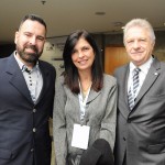 Marcelo Fachada, da Setur Santos, Wânia Seixas, da Prefeitura de Santos, e Rene Hermann, da Costa