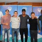 Mario Antonio e Luis Paulo Luppa, do Grupo Trend, com os ex-jogadores Junior Baiano, Túlio Maravilha, Marcos Assunção e Cesar Sampaio