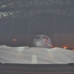 Nova aeronave sendo apresentada para os convidados