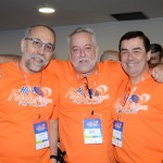 Rui Alves, VP do Grupo Flytour Gapnet, Michael Barkoczy, presidente da Flytour MMT Viagens, e Ivo Lins, VP do Grupo Flytour