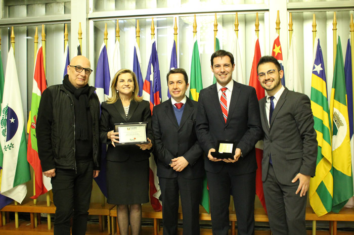 Victor Hugo, secretário de Turismo do RS, Marta Rossi, deputados Sergio Turra, Eduardo Zorzanello e Marcus Rossi