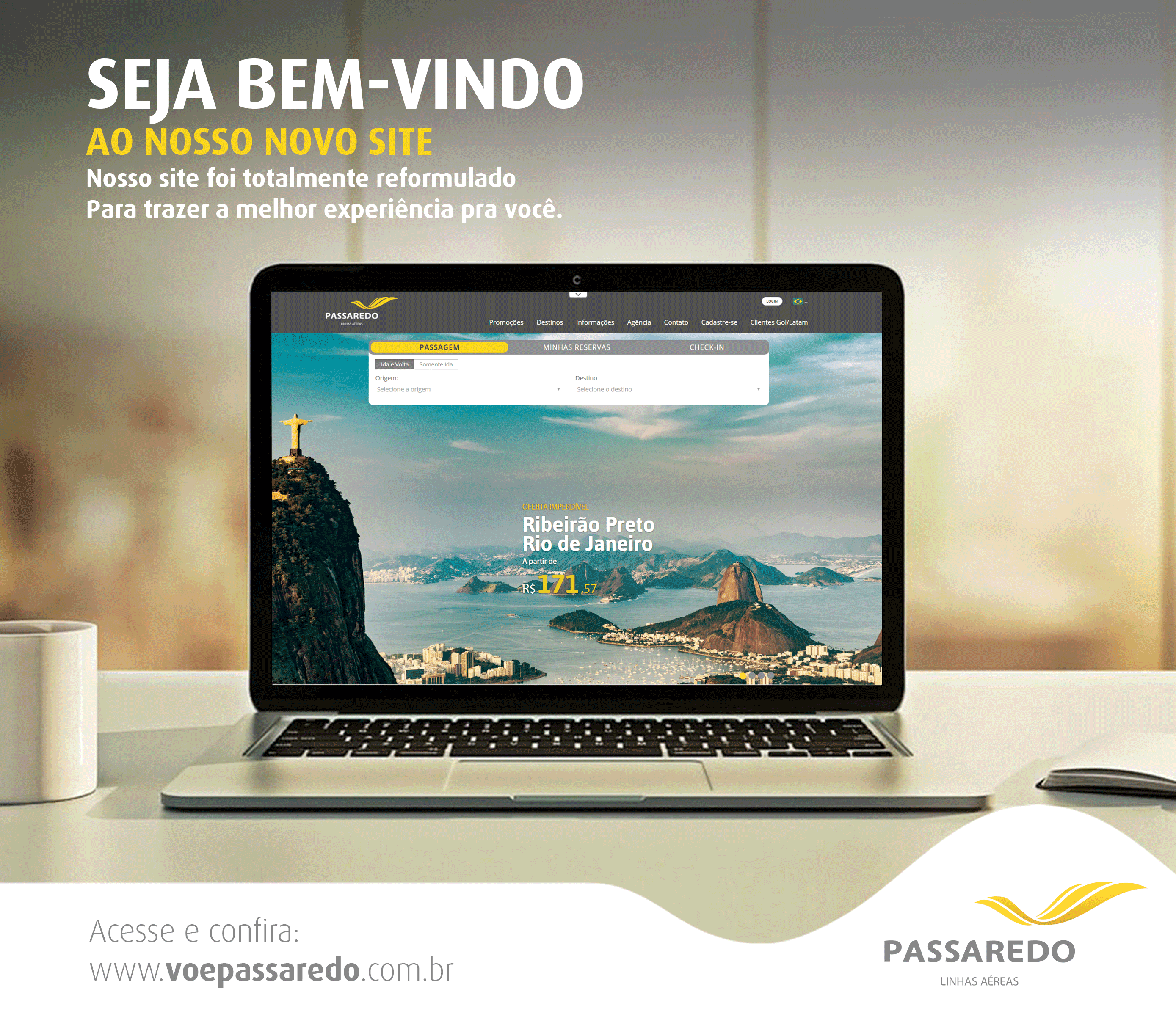 Passaredo anuncia lançamento de seu novo website