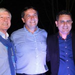 Alejandro Rubin, diretor do Termatalia, Chico Brasileiro, prefeito, e Gilmar Piolla, secretário de Turismo de Foz do Iguaçu