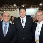 Geraldo Rocha, da Abav Nacional, Bruno Omori, presidente licenciado da ABIH-SP, e Orlando Souza, do Fohb