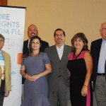 Pete Garcia, da PGI, Alfredo Gonzalez, da AG, Giselle Cortes, da JetBlue, Fernando Harb, de Fort Lauderdale, Vicki Jaramillo, do Aeroporto de Orlando, e Richard Champley, da NTTO