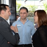 Rodrigo Vaz, da CVC Corp, Mauricio Alexandre, do SeaWorld, e Ana Donato, da Imaginadora