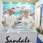 Silvio Paez, do Sandals, e Mariela Paino, do turismo de Bahamas