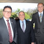 Vinicius Lummertz, ministro do Turismo, Geraldo Rocha, presidente da Abav, e Michael Tuma Ness, da Fenactur