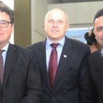 Vinícius Lummertz, ministro do Turismo, Mario Cecato, da Itaipu Binacional, e Gilmar Piolla, secretário de Turismo de Foz