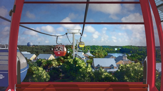 Disney anuncia mais detalhes sobre a futura atração "Disney Skyliner" 1 Conceito do artista da nova atração Disney Skyliner (foto de cortesia do Walt Disney World Resort).