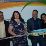 Bob Santos, Magda Nassar e Monica Samia receberam uma homenagem da Secretaria de Turismo de Ilhabela