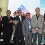 Breno Mesquita, Claudio Junior e Bruno Mesquita, do Festival JPA, Luciano Lapa, da PBTur, Ricardo Coutinho, governador da PB, e Ruth Avelino, presidente da PBTur