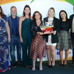 Christiane Caetano e Mayara Rodrigues, com Magda Nassar e Ricardo Fazzini, Vanessa Garmes, da Empetur, e Bob Santos, do Ministério do Turismo parceiros desta edição do prêmio