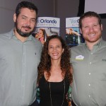 Daniel Döbereiner e Jane Terra, do Visit Orlando, com Felipe Timerman, do SeaWorld