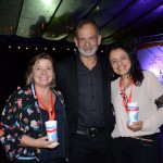 Estela Farina, da NCL, Ricardo Fazzini, secretário de turismo do Ilhabela, e Monica Samia, CEO da Braztoa