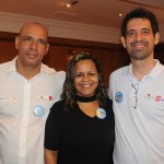 Fabiana Lima, da Bia Lima Turismo, com Roberto Paixão e Américo Samu, da Flytour