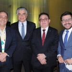 Geraldo Rocha, presidente da Abav, Alberto Alves, do MTur, Manoel Linhares, presidente da ABIH, e Gilson Lira, da Embratur