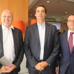 Gustavo Fernandes, do Dufry, com Pedro Serrano e Roberto Furio, da Global Exchange