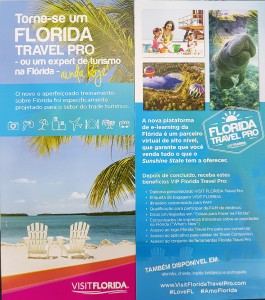 Material que o Visit Florida começou a distribuir no Brasil