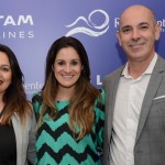 Suelda Vicente e Camila Belinelli, da Latam, e Heber Garrido, do Grupo Rio Quente