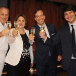 Francesco Veniero, comandante do Fantasia, Marcia Leite, Adrian Ursilli e Ignacio Hidalgo, da MSC
